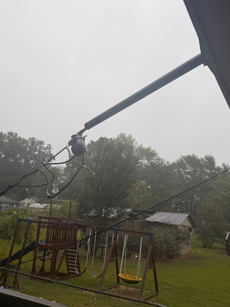 Downed Power Line Over Backyard Swing Set